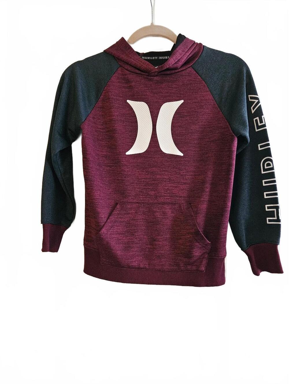 Hurley Youth Size Small Maroon and Black Hoodie Sweatshirt-Fall Essential